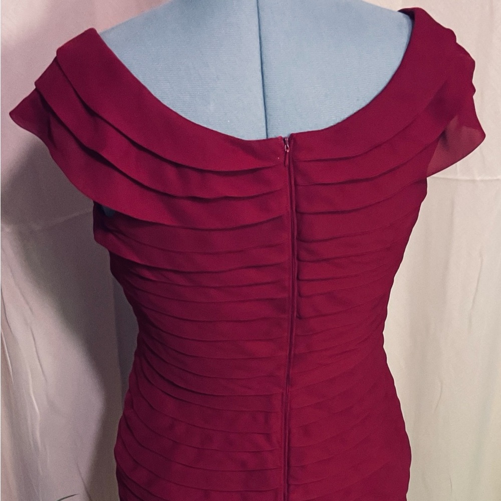 Adrianna Papell Burgundy Layered Dress - Picture 7 of 12